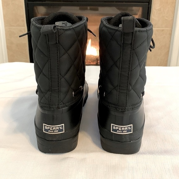 SPERRY Top Siders Boots, Size 10, Black. - Picture 3 of 6